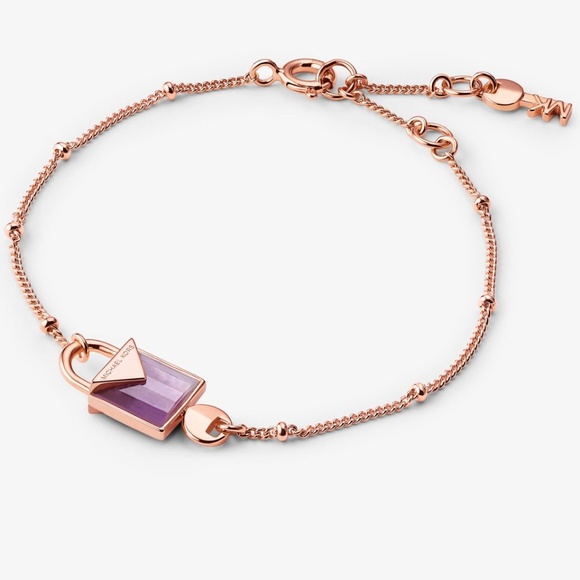 🎁 MICHAEL KORS 14K Rose Gold/Amethyst Bracelet - Picture 1 of 4
